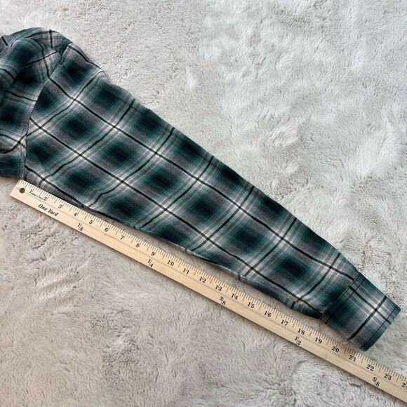 Vintage Wrangler Shirt Mens Medium Plaid Flannel Pearl Snap Western 90s Cotton - Picture 9 of 10